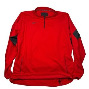 Nike 1/4 Zip Windbreaker XL Red Men's L/S Vented Training Running Jacket